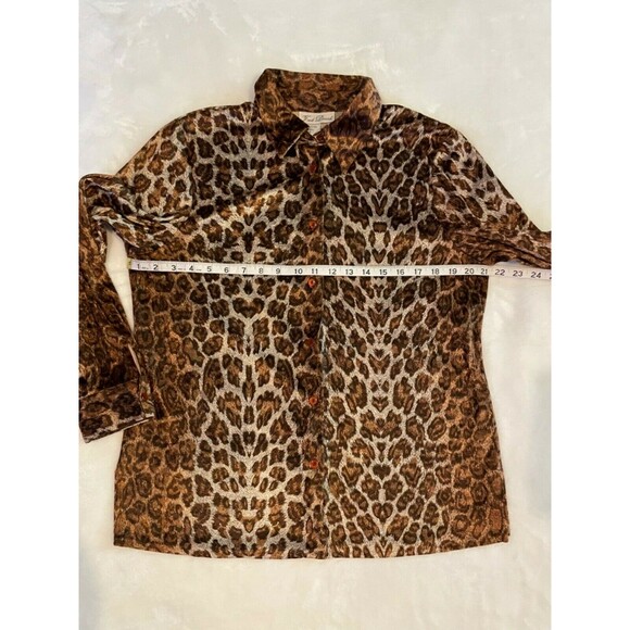 Fred David Ladies Vintage Top Animal Print Polyester Size 8 Long Sleeve - Picture 3 of 8